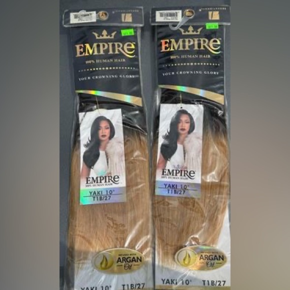 new Empire 100% human hair T1B/27 
yaki 10”